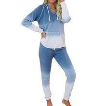 Загрузить изображение в средство просмотра галереи, Tie Dye Print Hooded Pajamas Two Piece Sets Long Sleeve