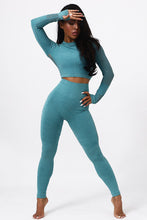 Загрузить изображение в средство просмотра галереи, 2pcs Women Seamless Yoga Set - Long Sleeve