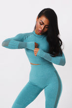 Cargar imagen en el visor de la galería, 2pcs Women Seamless Yoga Set - Long Sleeve
